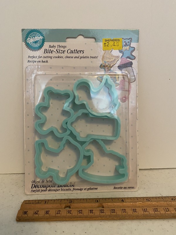 Wilton Baby Things Bite-Size Cookie Cutter Set of 5, Vintage 1995 New Old Stock