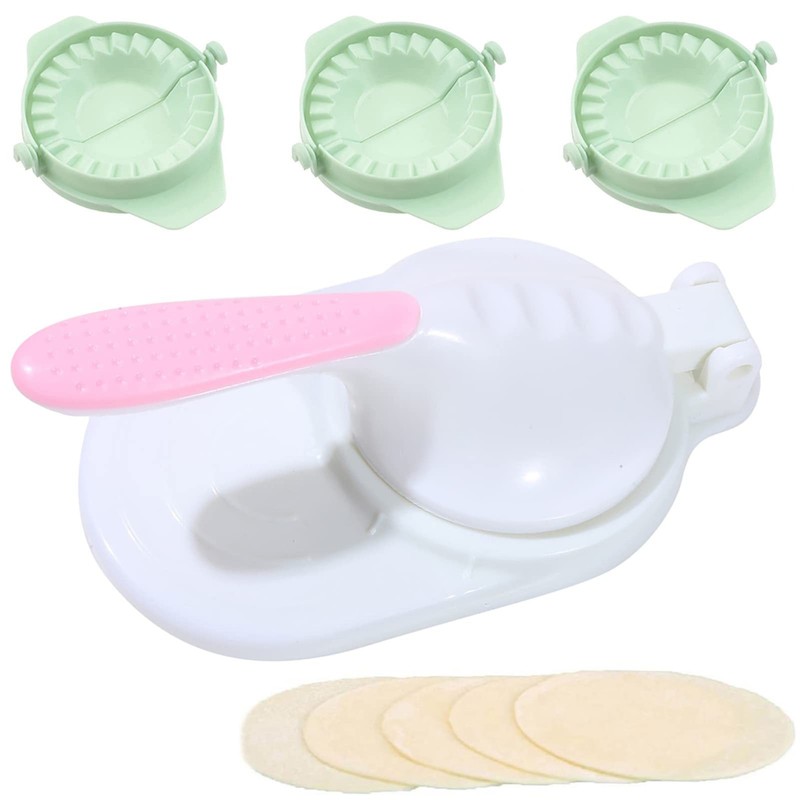 Dough Presser Dumpling Skin Maker with 3Pcs Dumpling Press Molds, Manual Pres…