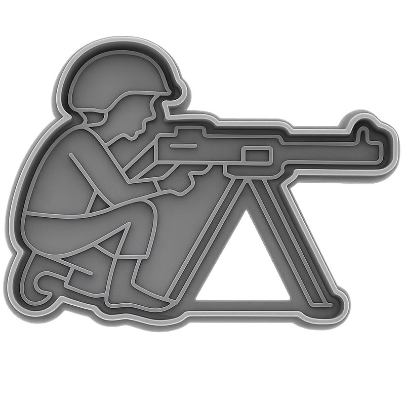 Machine Gunner Cookie Cutter - 4x2.4" Creative Kitchen Design Fun Set gallery