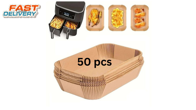 Disposable Air Fryer Paper Liners Non Stick Parchment Accessories 50 Pcs