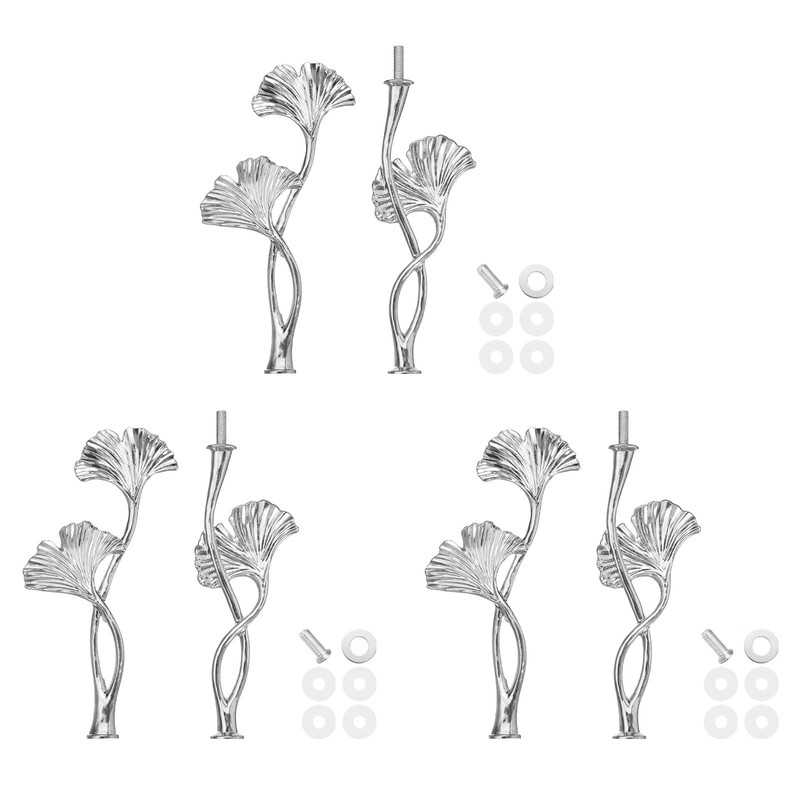 3 2 Tier Cake Holder Set with Silver Flower Tray Handle