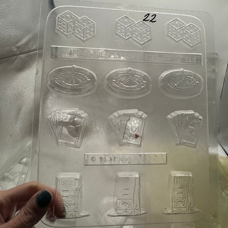 Wilton Apollo Candy Chocolate Molds Lot Clear Sports Casino Animals Vehicles gallery