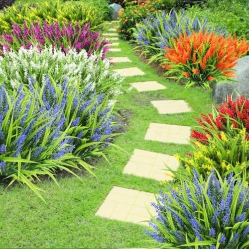 24 Bundles Artificial Flowers for Outdoors, Fake Lavender Flowers Multi Color gallery