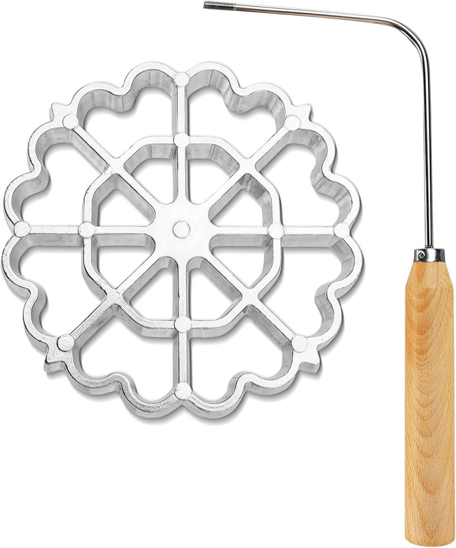 Bunuelos Mold Rosette Iron Molds Set with Wooden Handle, Lotus Flower Bunuelo... gallery