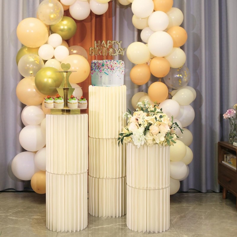Stacking-Block Design Cake Stands for Party, Customizable Height, Sturdy Card... gallery