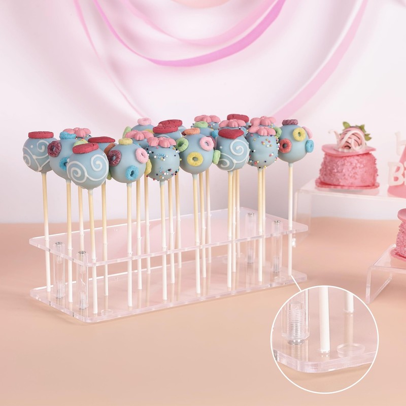 2PCS Cake Pop Stand 21 Holes Lollipop Holder Clear Acrylic Cake Pop Stand Dis gallery