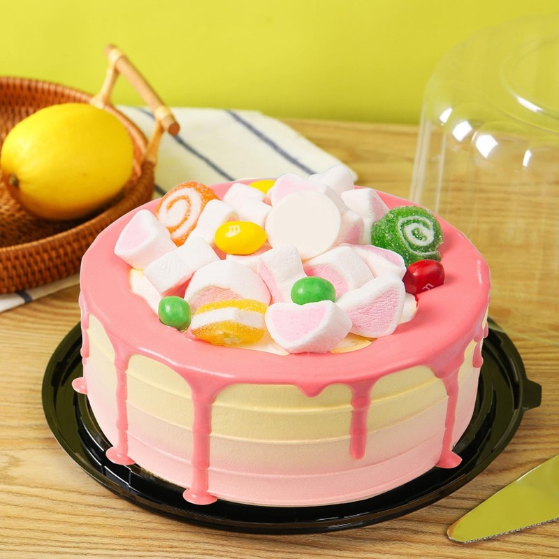 10" Disposable Clear Cake Containers with Dome Lids - 5 Pack Cupcake Holders for gallery