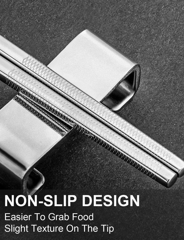 Metal Reusable Chopsticks 2 Pairs Titanium Plated Stainless Steel Chopsticks ... gallery