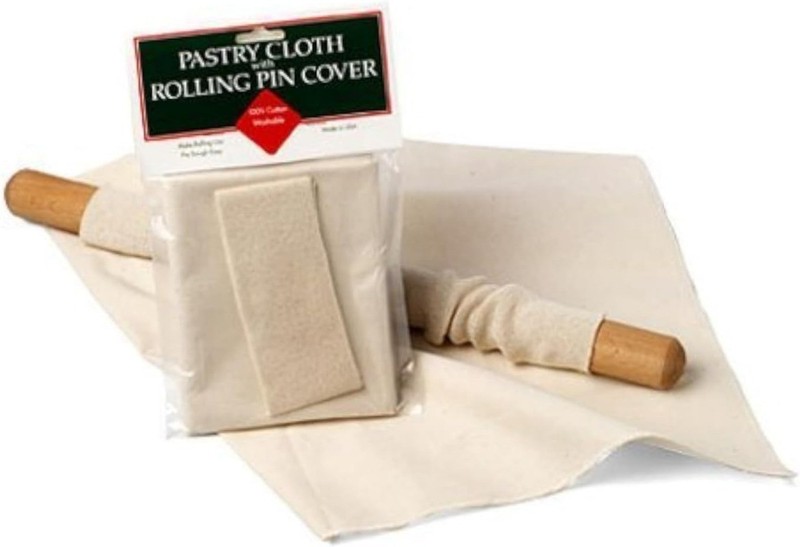 Kitchen Supply Unbleached Cotton Pastry Cloth & Rolling Pin Cover Set