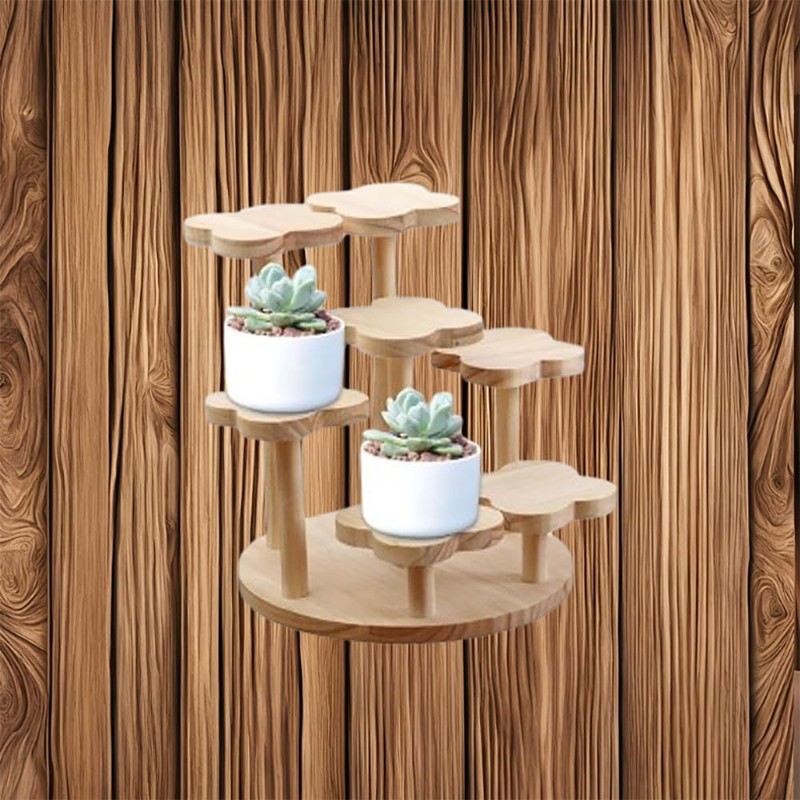 Wooden Multi Tier Storage Rack, Cupcake Stand with Tiered Tray Decor gallery