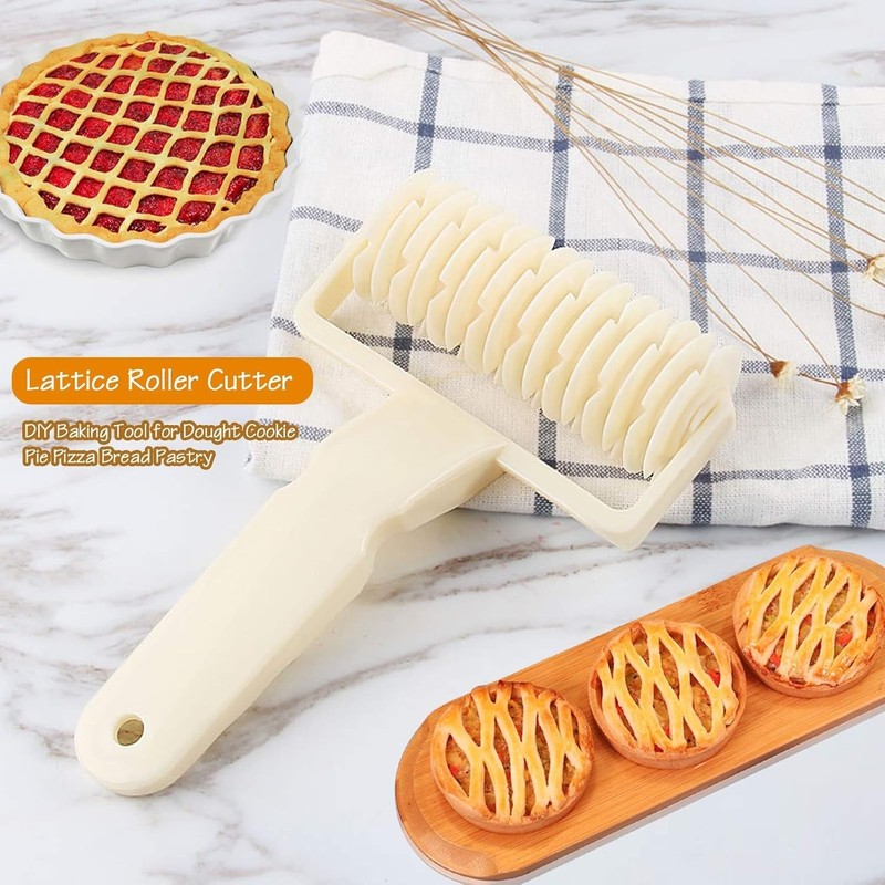 Plastic Lattice Roller Dough Roller Cutter Pizza Pie Pastry Bakery Tool gallery
