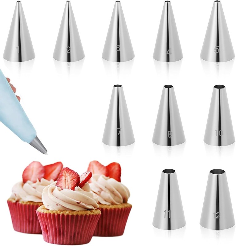 10 Pcs Frosting Tips, Frosting Bags and Tips for Decorating Ideal for Frost