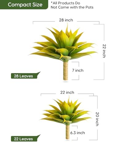 Artificial Agave Fake Plants Fake Succuents Plant for Room Medium Yellow gallery