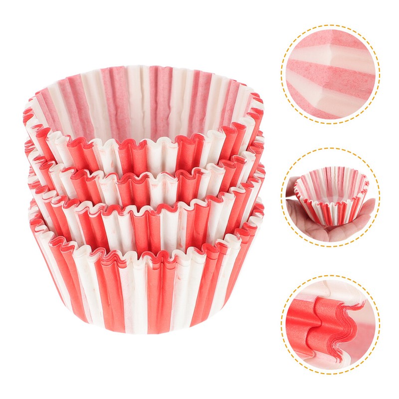 100 Pcs Cake Tray Jumbo Cupcake Liners Paper Baking Cups Decorate White