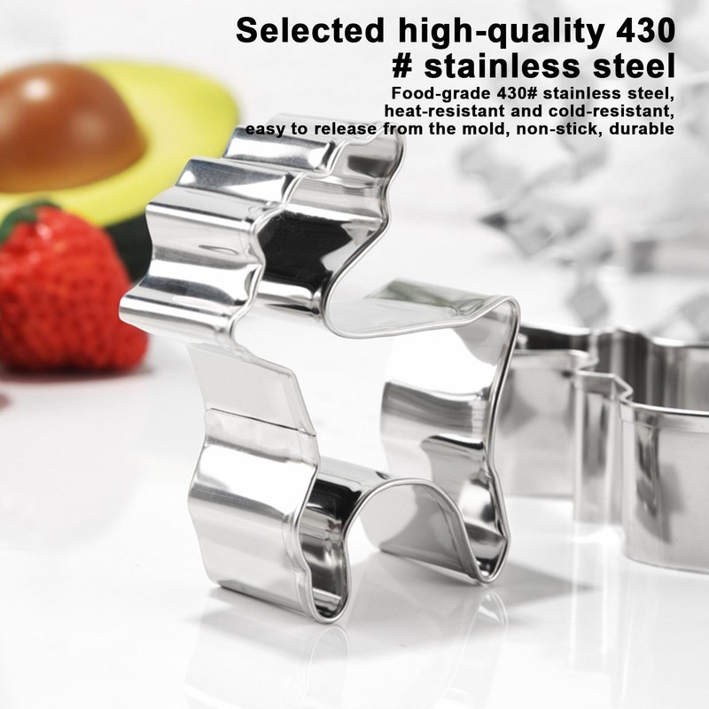 10 x Christmas Cookie Metal Biscuit Cutters Santa Snowflake Present Gingerbread gallery