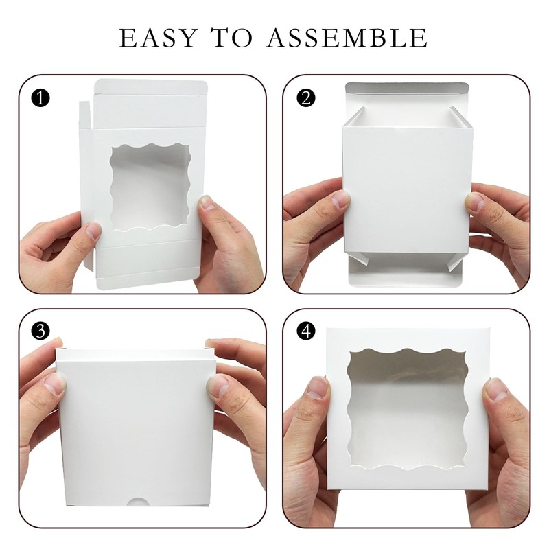 100 Pcs Individual Cookie Boxes 4 1/2 x 4 1/2 x 1 1/5 Small Gift Boxes Single... gallery