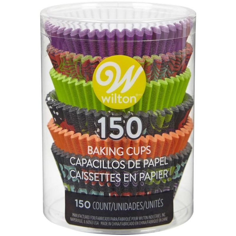 Wilton Standard 2" Baking Liners - Halloween Webs, Black, Purple and Orange gallery
