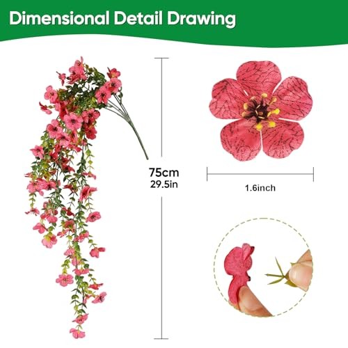 6 Bundles Artificial Flowers for Outdoors, UV Resistant Fake 4 Multicolor gallery