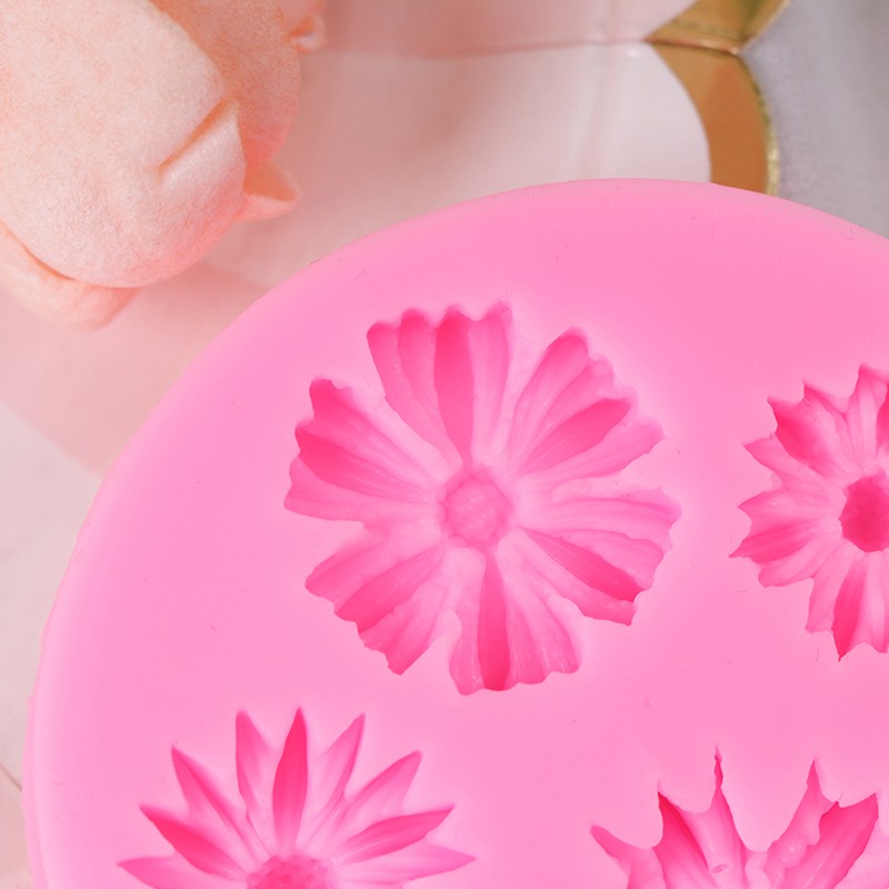 3D Sunflower Flower Petals Embossed Silicone Mold Relief Fondant Cake Decor Tool gallery