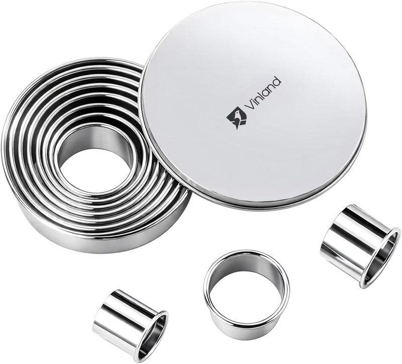 12 Pcs 304 Stainless Steel Biscuit Cutter Set - round Cookie Cutters for Baking gallery