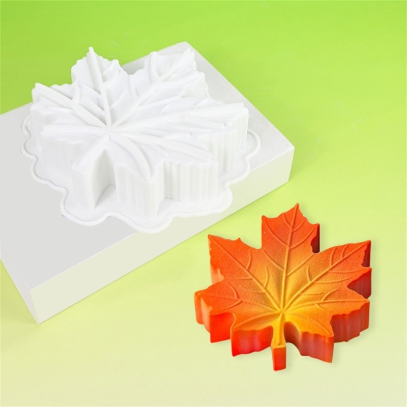 Maple Leaf Design Silicones Cake Molds 6Inch For Mousses Baking Heat Resistant gallery