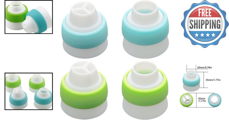 Versatile 4-Pcs Russian Icing Nozzle Set – Single & Three Hole Options for Cakes gallery