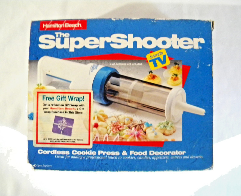 VTG HAMILTON BEACH SUPER SHOOTER CORDLESS COOKIE PRESS & FOOD DECORATOR – NEW OB
