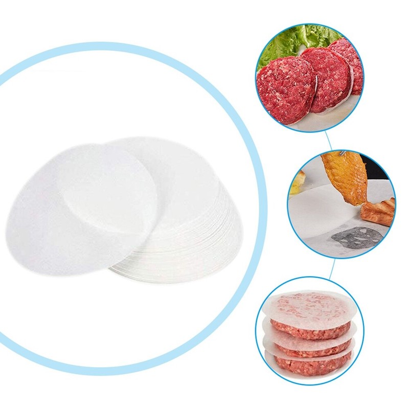 500x 4/5/6inPatty Paper Baking Round Hamburger Wa-x Discs Non Stick BBQ Paper gallery