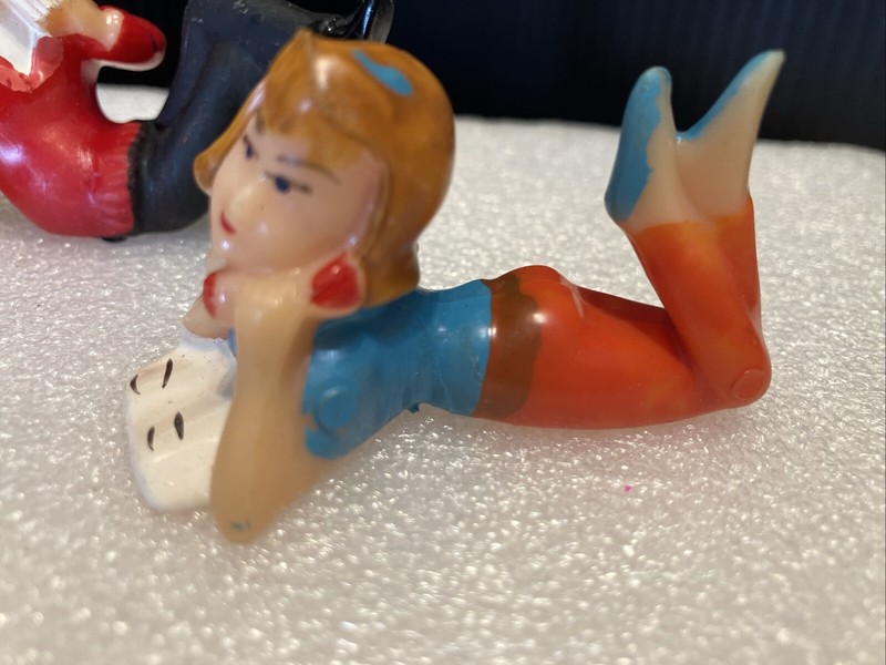 Vintage Wilton Cake Toppers Teenager Boy & Girl Pair Talk On Telephone Phone D gallery