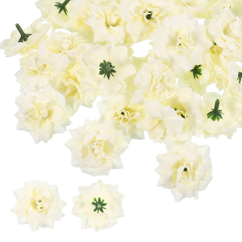 100 Pcs Artificial Roses 1.77 Inch for Wedding DIY Fake Flowers Cream