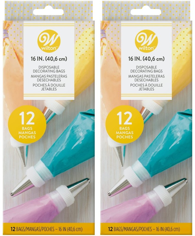 Wilton Disposable 16-Inch Decorating Bags (2 Pack) 16″ 2 count, Clear