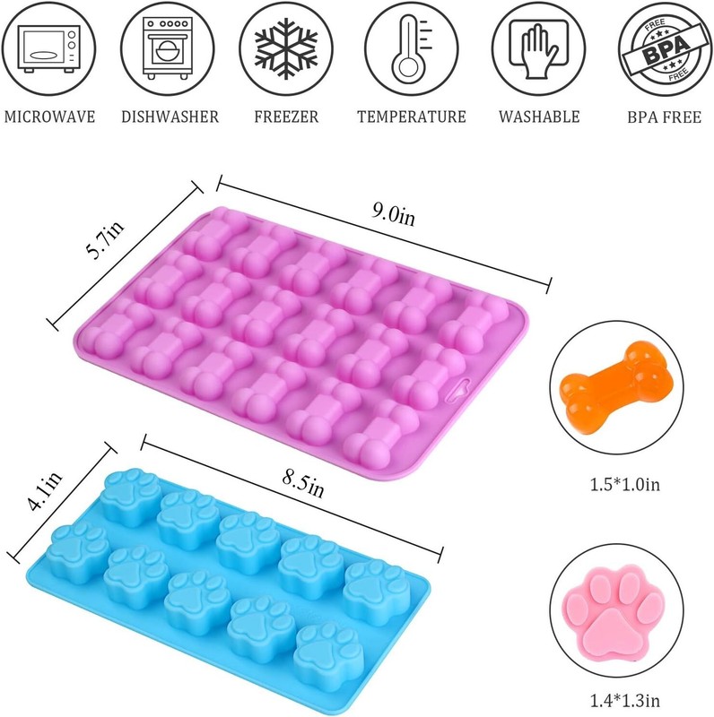 Puppy Dog Paw Bone Silicone Mold, Baking Mold, Used for Jelly, Candy, Chocola... gallery
