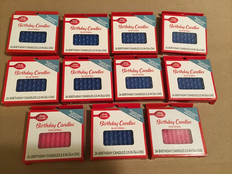 11 pcs of 24 pack birthday candles betty Crocker Dark Blue Colors