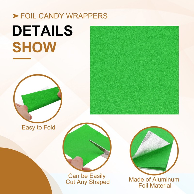 200pcs Chocolate Wrapping Paper 4x4 Inch for Foil Dark Green gallery
