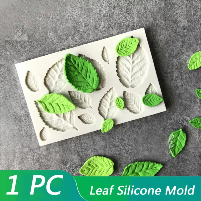 1PC Leaf Silicone Mold 3D Fondant DIY Pudding Chocolate Candy Dessert Fondant Ha