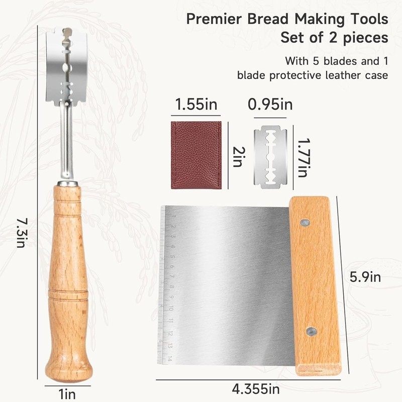 Baking Essentials: High-Quality Bread Lame with Scraper, Blades & Protection gallery