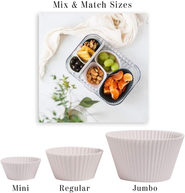 Reusable Silicone Baking Cups Non-Toxic BPA Free Dishwasher Safe Regular 24 Pack gallery
