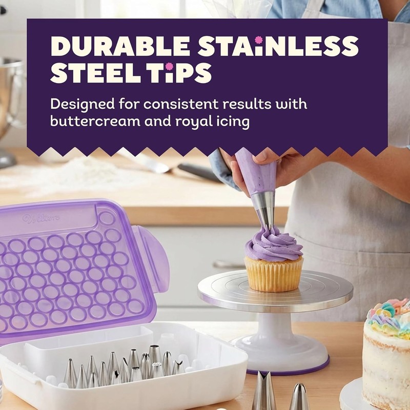 Professional Cake Decorating Tools - 55-Piece Piping Tips Set with Carrying Case gallery