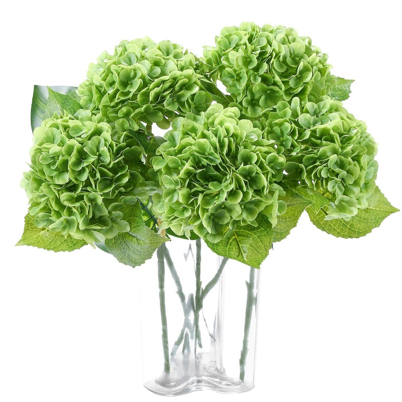 Coferset 5Pcs Hydrangea Artificial Flowers Real Touch 20 Inch Lifelike