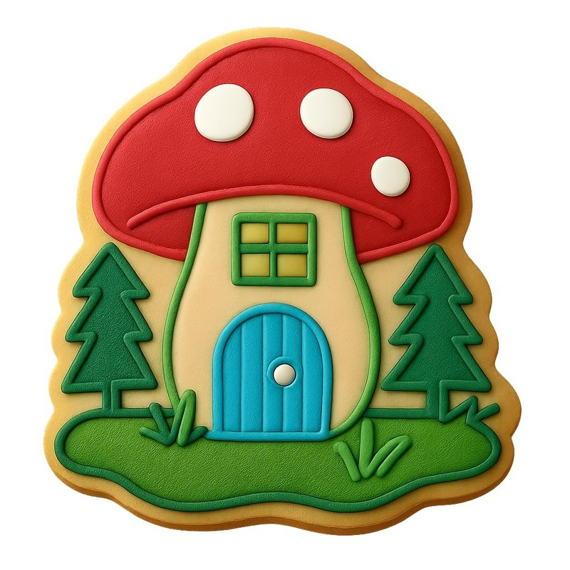Woodland Mushroom Cottage Cookie Cutter & Stamp - 4x3 Fun Kitchen Baking gallery