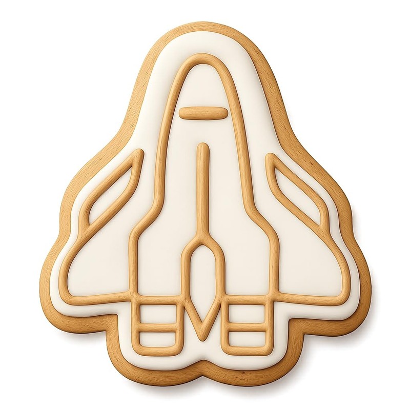 Futuristic Spaceship Cookie Cutter & Stamp - 4x3.6 gallery