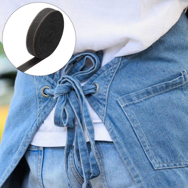 5/8 Inch Denim Fabric Ribbons, 5 Yards Denim Bow Jean Ribbon, Black 16mm gallery