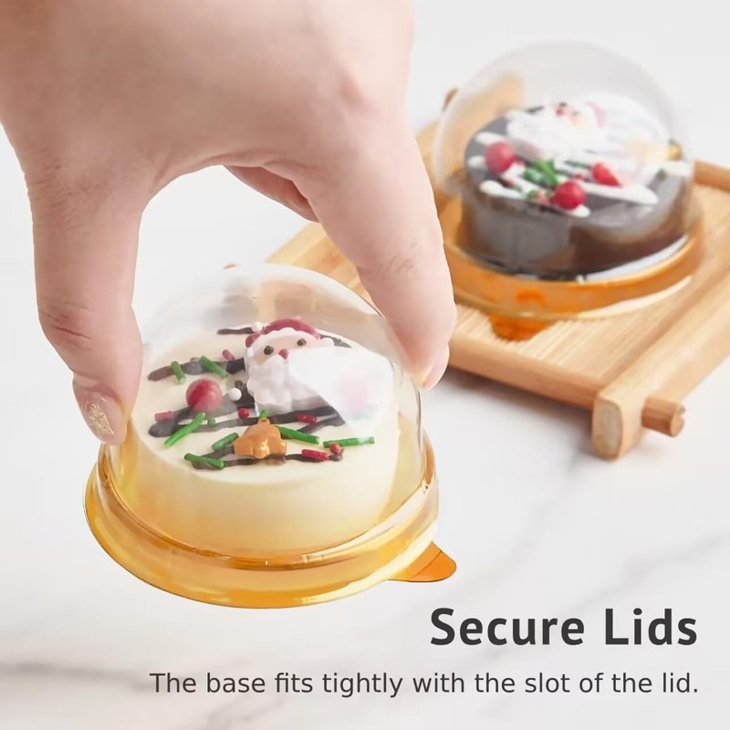 Mini Cake Containers with Lids 50 Pack Clear Plastic Cupcake Boxes for Cookies gallery