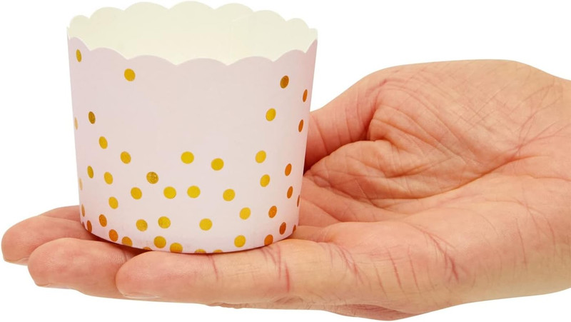 Tulip Cupcake Liners - Pink & Gold Baking Cups - Baby Shower Snack Cups - Birthd gallery