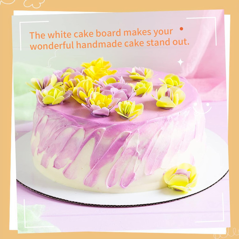 10 Pcs Cake Boards, White Cake Boards 10 Inch Round, Food-Graded Cardboard Cake gallery