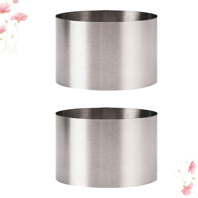 2 Pcs Stainless Steel Mousse Ring Cake Cookie Baking Biscuit Mold gallery