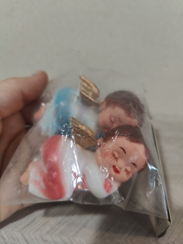 Vintage Wilton Cake Topper Sleeping Angels Boy Girl Baptism Christening Sealed gallery
