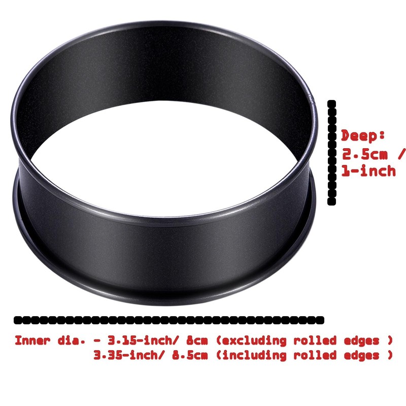 12Packs Crumpet Rings NONSTICK English Muffin Rings 3.15 Inch Stainless gallery