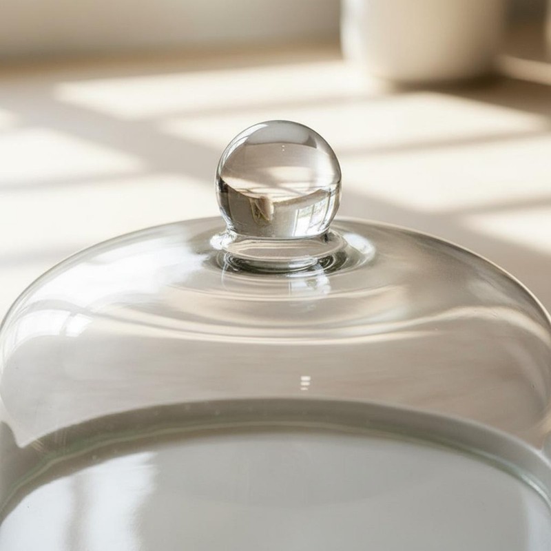 Pedestal Cake Stand with Glass Dome Dustproof Footed Serving Dish Elegant gallery