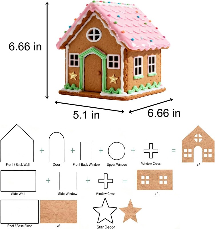 10Pcs Gingerbread House Cookie Cutters Set 3D Stainless Steel Xmas Baking Decor gallery